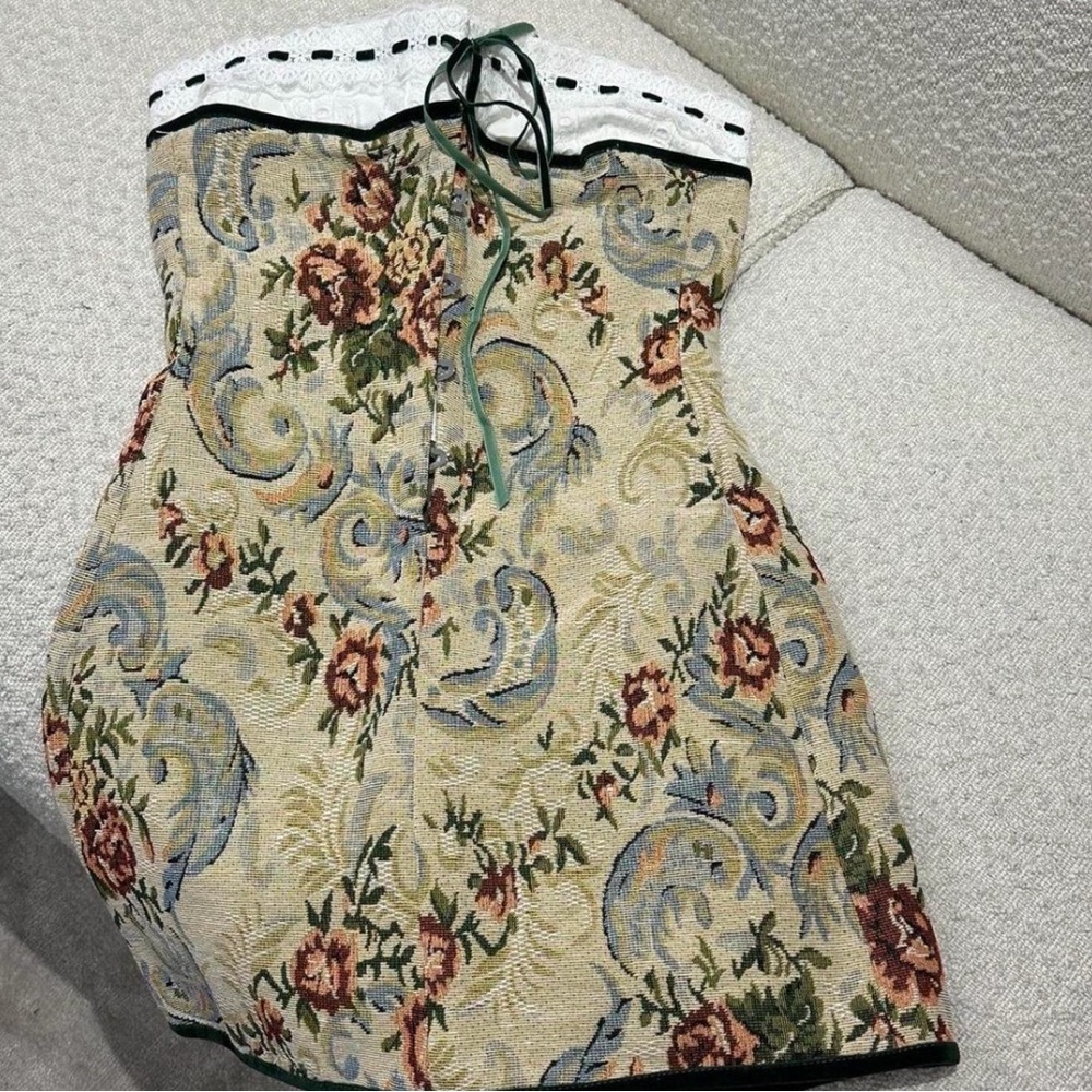 With Jean Olive Green Corset Top